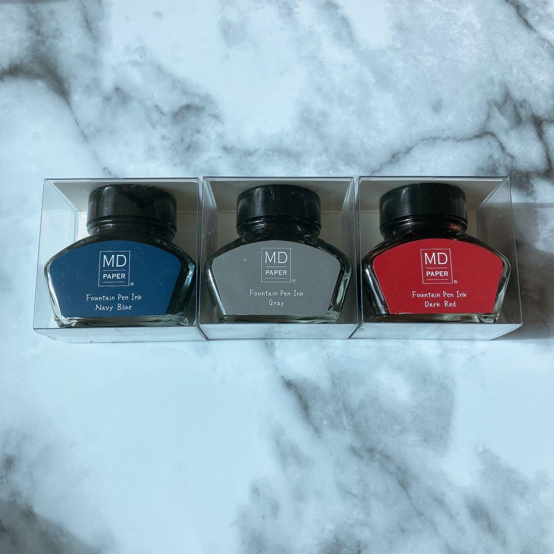 Midori 30ml Fountain Pen Ink Set Navy Gray Burgundy 15th Anniversary | Suadpens