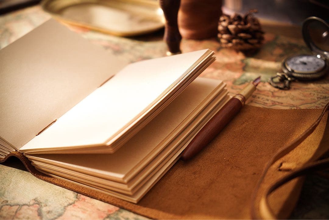Vintage Leather Sketchbook 400 Pages Thick Diary Handcrafted 4cm Brown | Suadpens