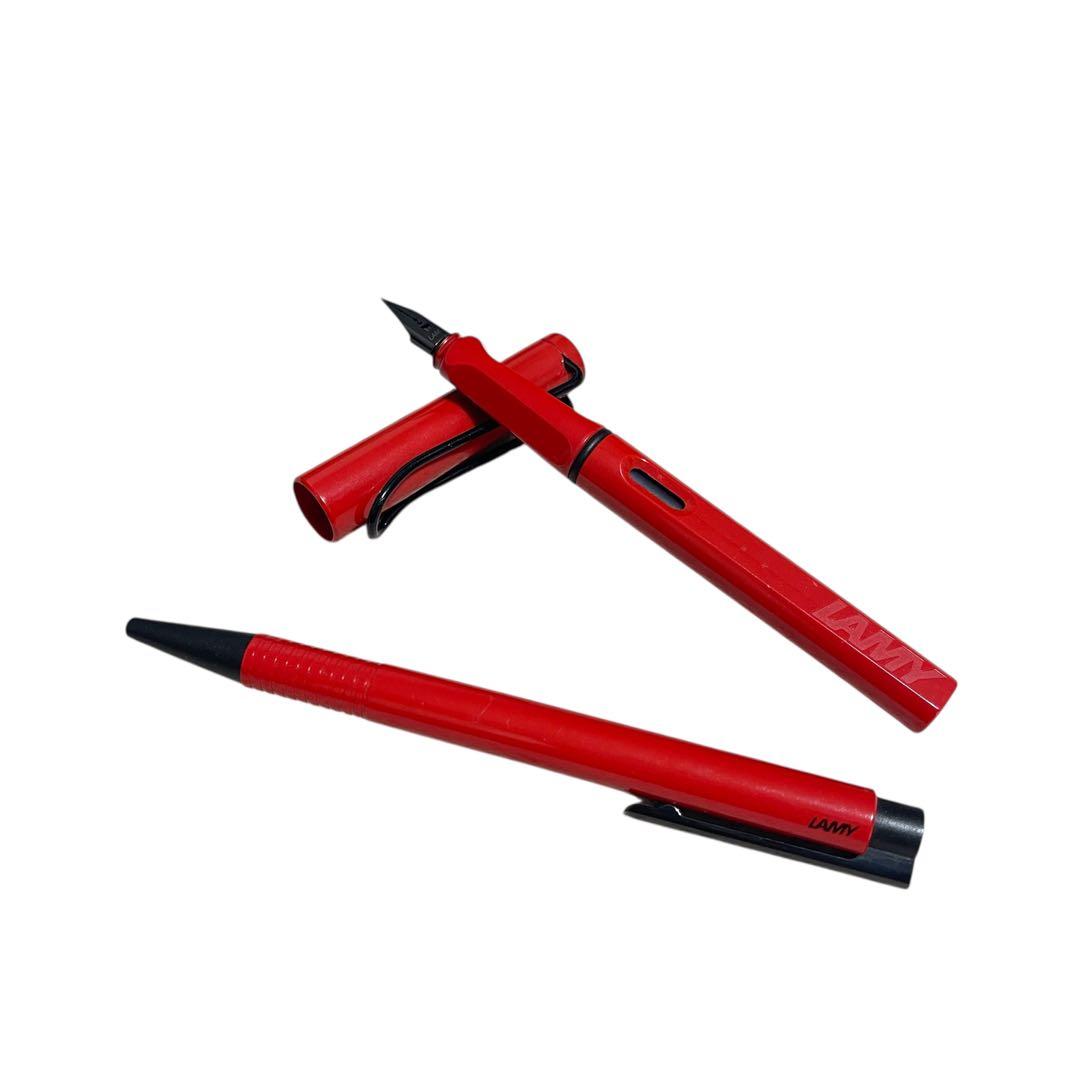 LAMY Safari Red & Black Pen Set West German Logo Used Out of Print | Suadpens