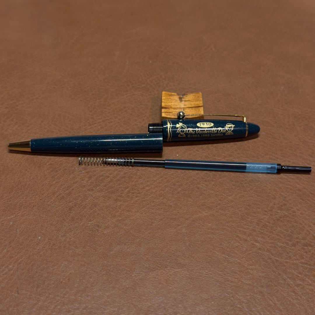 Sanrio Showa Retro Vaudeville Duo Ballpoint Pen Eddie & Emmy Dark Green 0.7mm Used | Suadpens