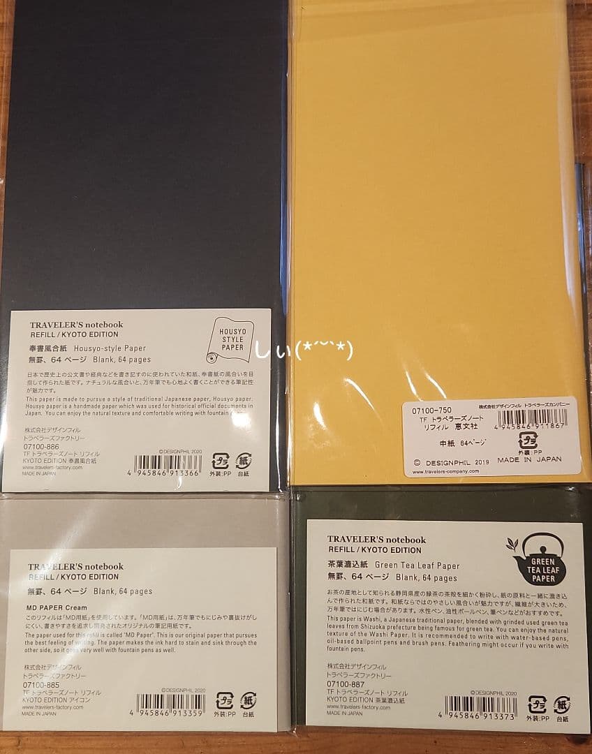 Traveler's Factory Kyoto Limited Refill Set of 4 Traveler's Notebook Inserts | Suadpens