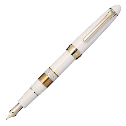 Classic Ko Mist Compact Maki‑e Fountain Pen – 21K Gold, Mosaic Egg‑Shell Finish