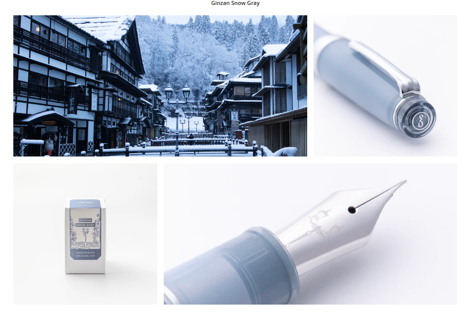 GINZAN SNOW GRAY 18K M Nib Hachimonjiya Original 2024 Model