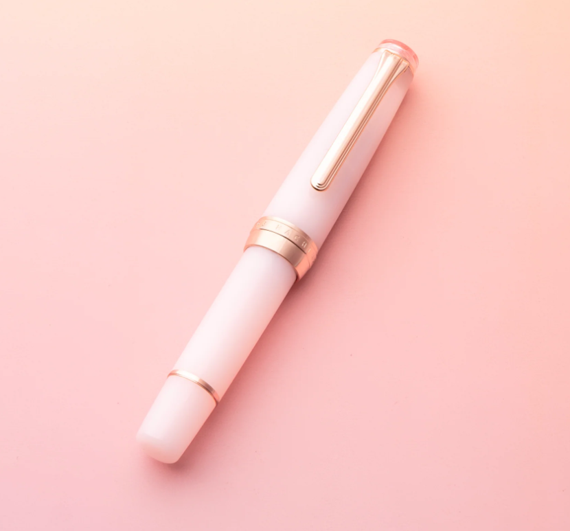 Hachimonjiya Original  Kubo Sakura Bloom Pink Original 14K Gold Fountain Pen Cosmos Pink Gold Fine Nib - Palme