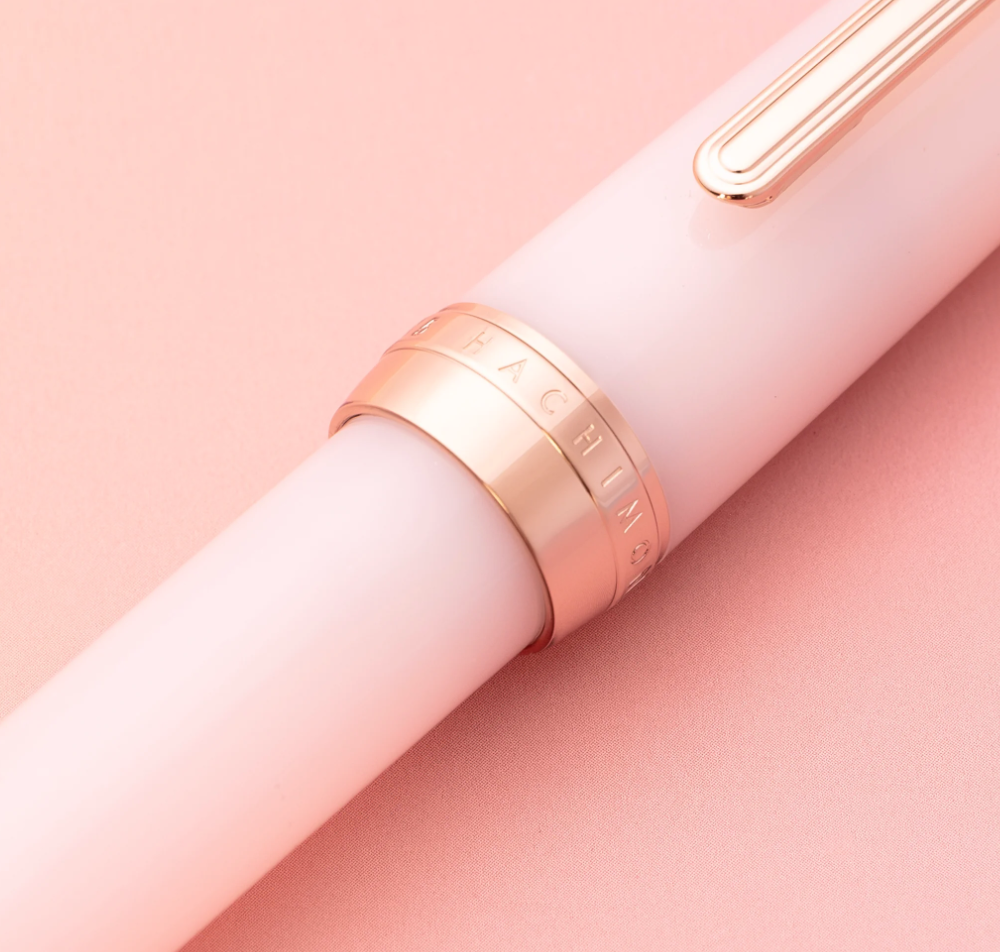 Hachimonjiya Original  Kubo Sakura Bloom Pink Original 14K Gold Fountain Pen Cosmos Pink Gold Fine Nib - Palme