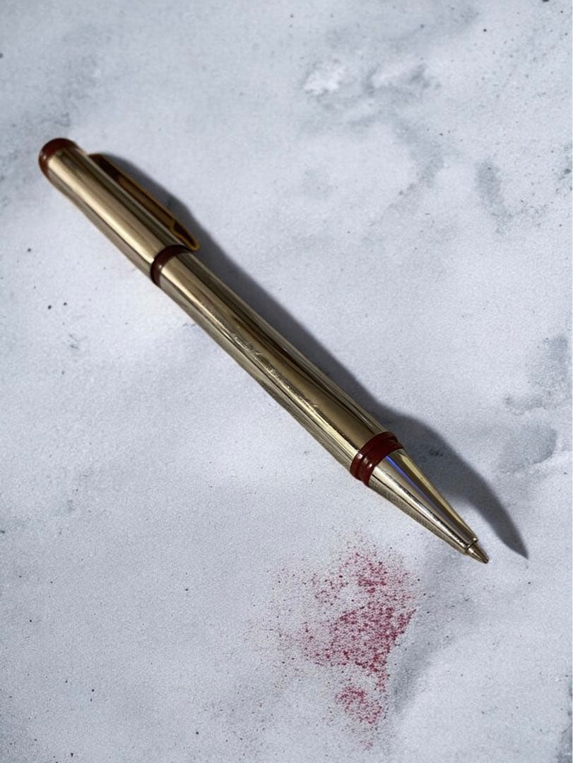 Waterman Ballpoint Pen Red Ink Silver & Red Used Retro Style Stationery | Suadpens