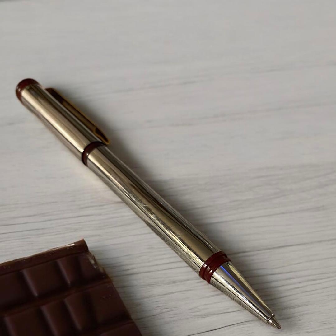 Waterman Ballpoint Pen Red Ink Silver & Red Used Retro Style Stationery | Suadpens