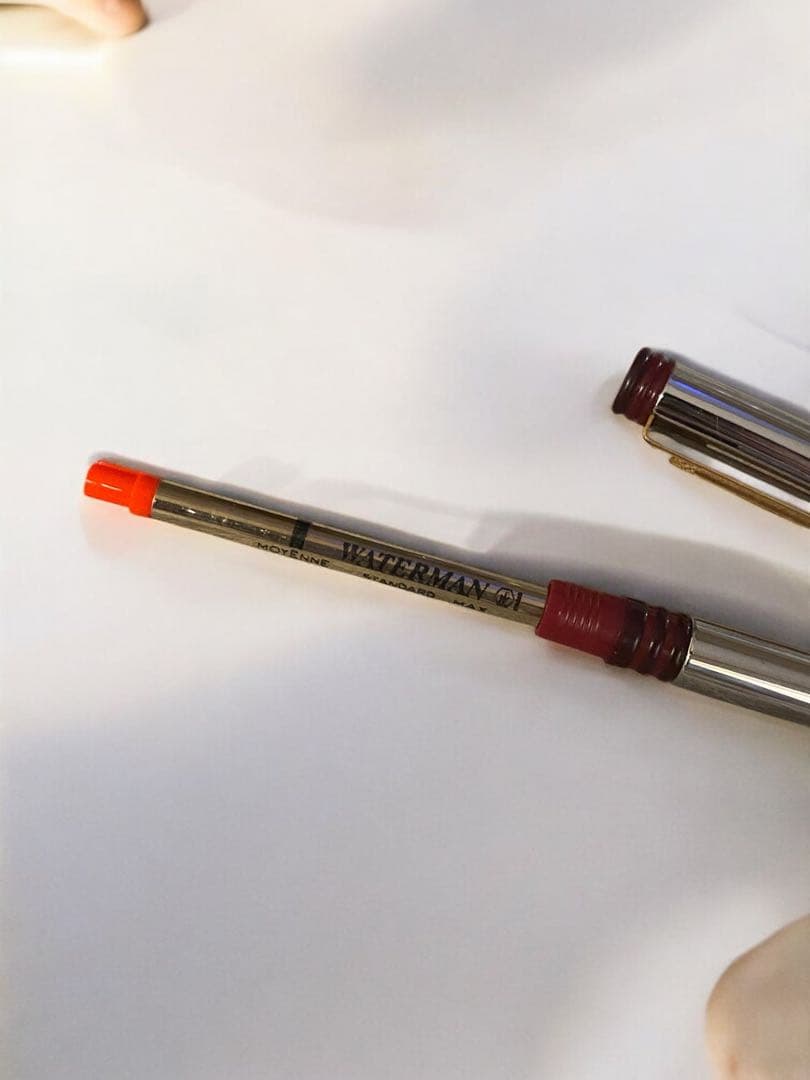 Waterman Ballpoint Pen Red Ink Silver & Red Used Retro Style Stationery | Suadpens
