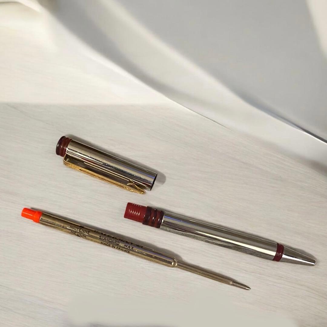 Waterman Ballpoint Pen Red Ink Silver & Red Used Retro Style Stationery | Suadpens