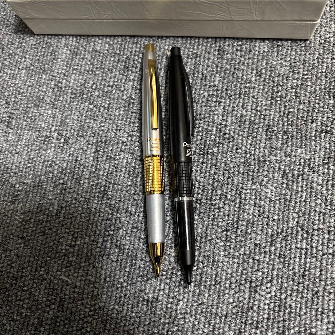 Pentel Kerry Limited Edition Silver/Black 2-Pen Case Used All Black Box | Suadpens
