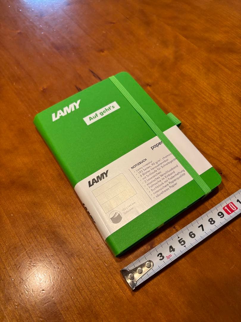 LAMY A5 Notebook Green Soft Cover, Unique "Auf geht's" White Paint, | Suadpens