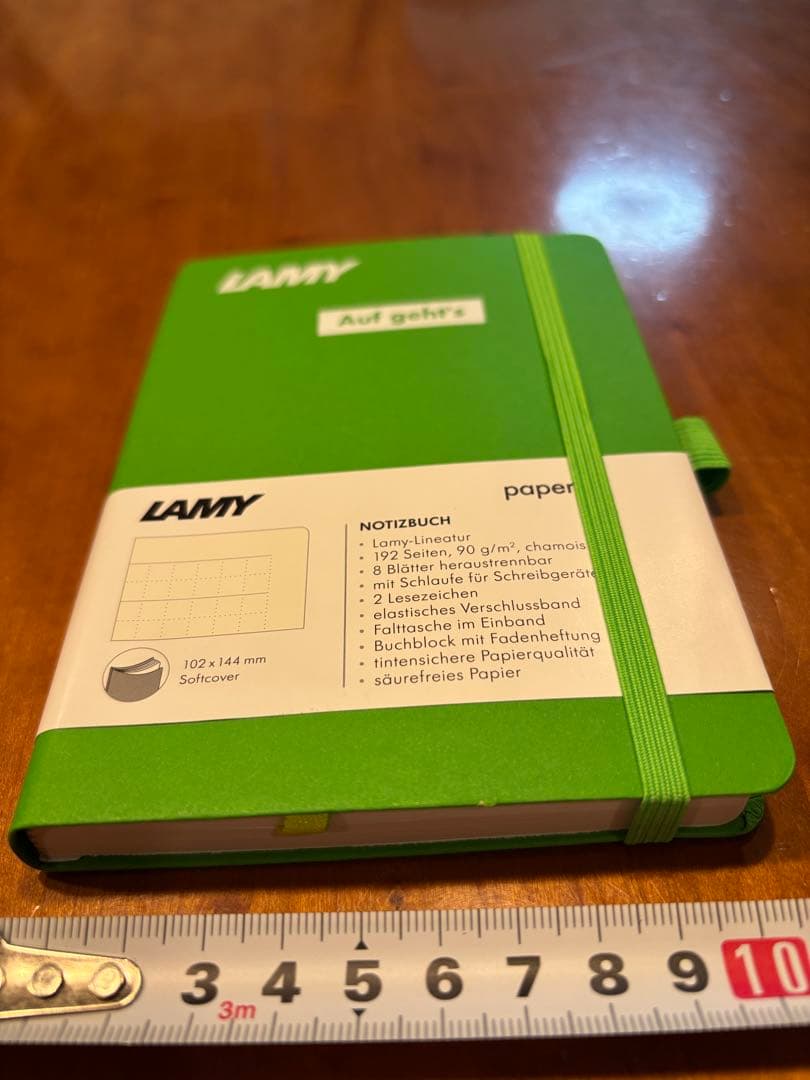 LAMY A5 Notebook Green Soft Cover, Unique "Auf geht's" White Paint, | Suadpens