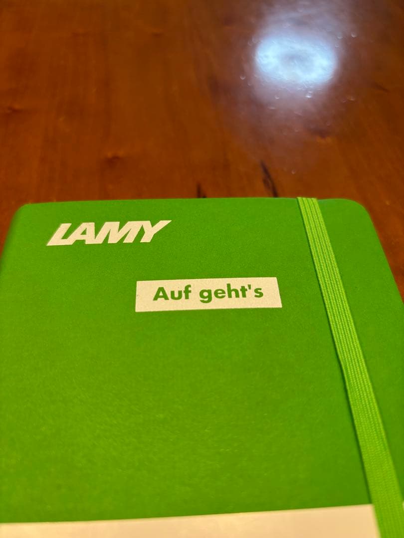LAMY A5 Notebook Green Soft Cover, Unique "Auf geht's" White Paint, | Suadpens