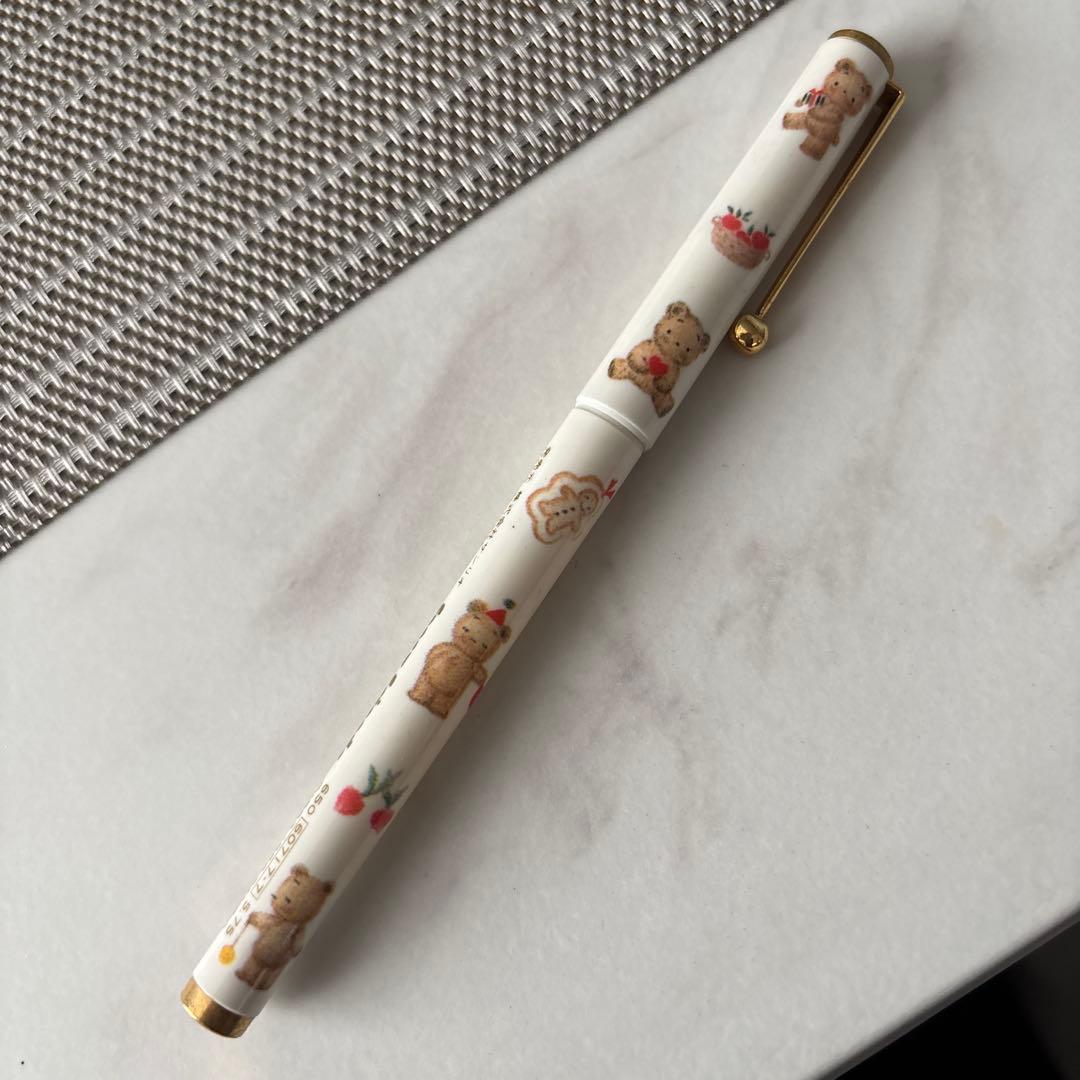 Sanrio Bear Fountain Pen White Gold Nib Retro Japan Made Used | Suadpens