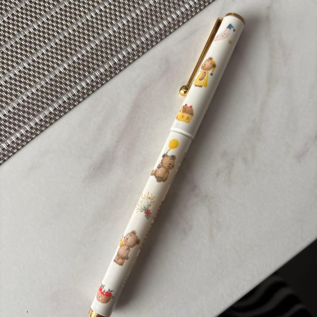 Sanrio Bear Fountain Pen White Gold Nib Retro Japan Made Used | Suadpens