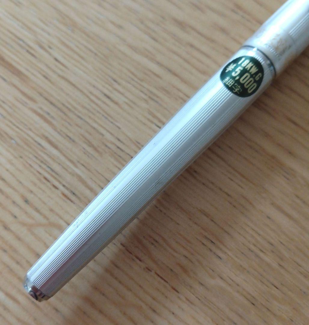 Platinum 18K WG Fountain Pen Silver & Green Fine Not Out of Print Used | Suadpens