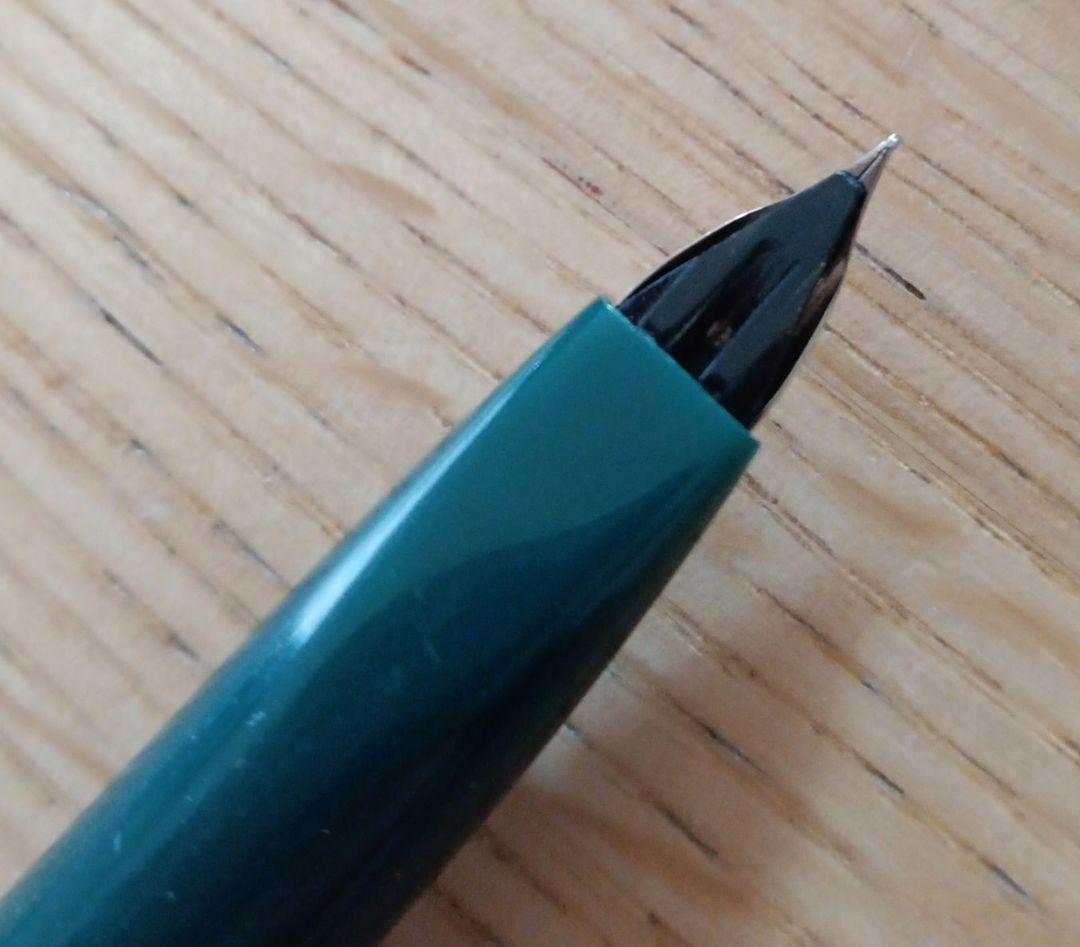 Platinum 18K WG Fountain Pen Silver & Green Fine Not Out of Print Used | Suadpens