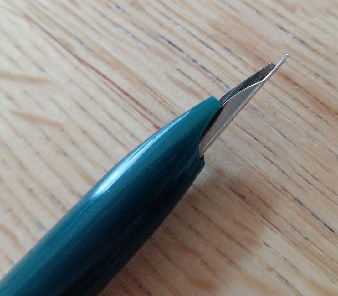 Platinum 18K WG Fountain Pen Silver & Green Fine Not Out of Print Used | Suadpens