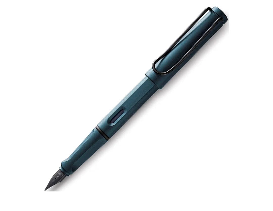 LAMY Safari Fountain Pen EF Tip Petrol Blue with 2 Ink Cartridges Used | Suadpens