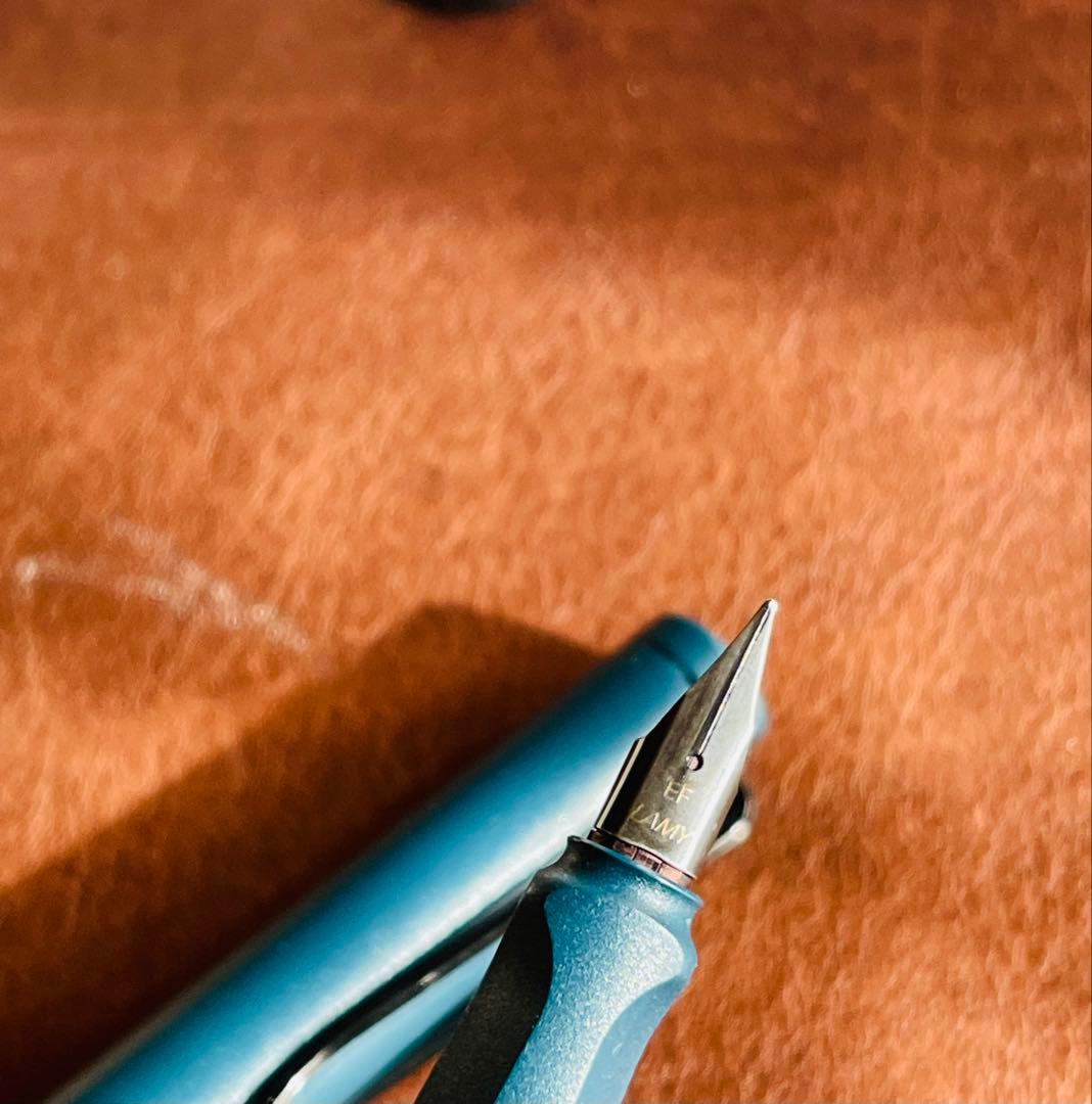 LAMY Safari Fountain Pen EF Tip Petrol Blue with 2 Ink Cartridges Used | Suadpens