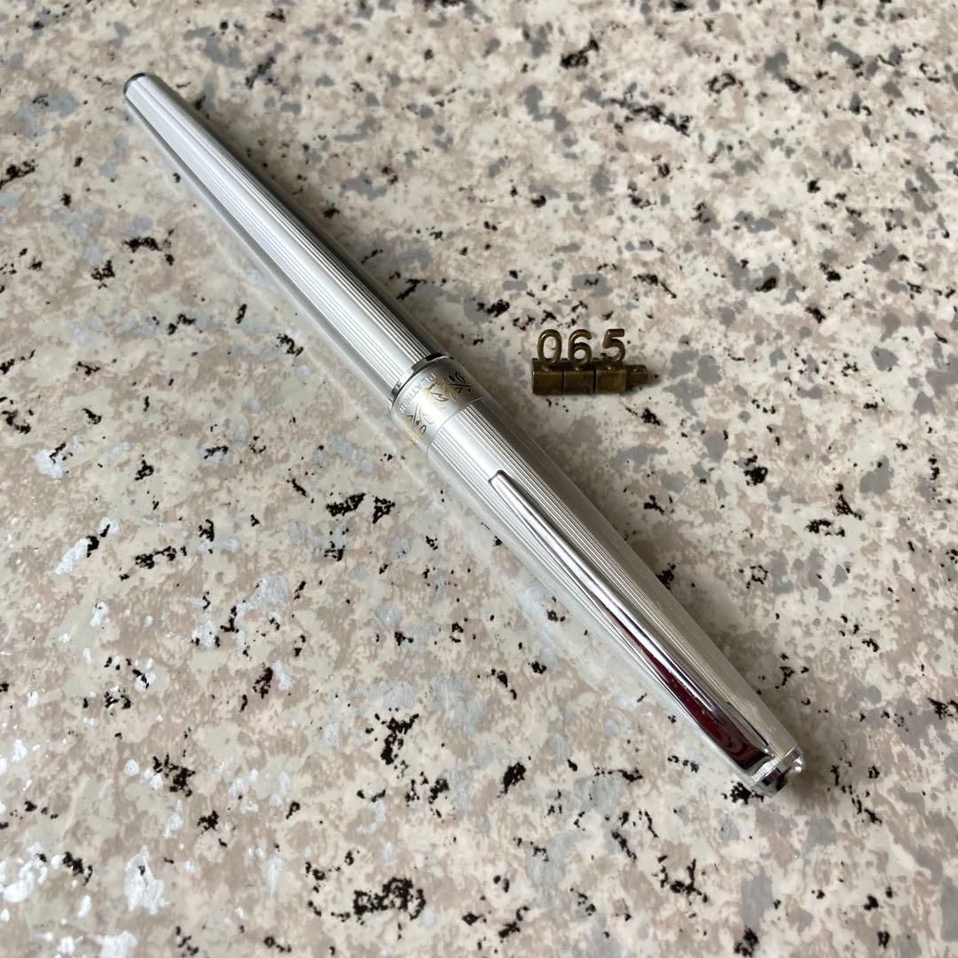 Platinum #065 Vintage 18k WG Fountain Pen Aluminum Retro Finish Used | Suadpens