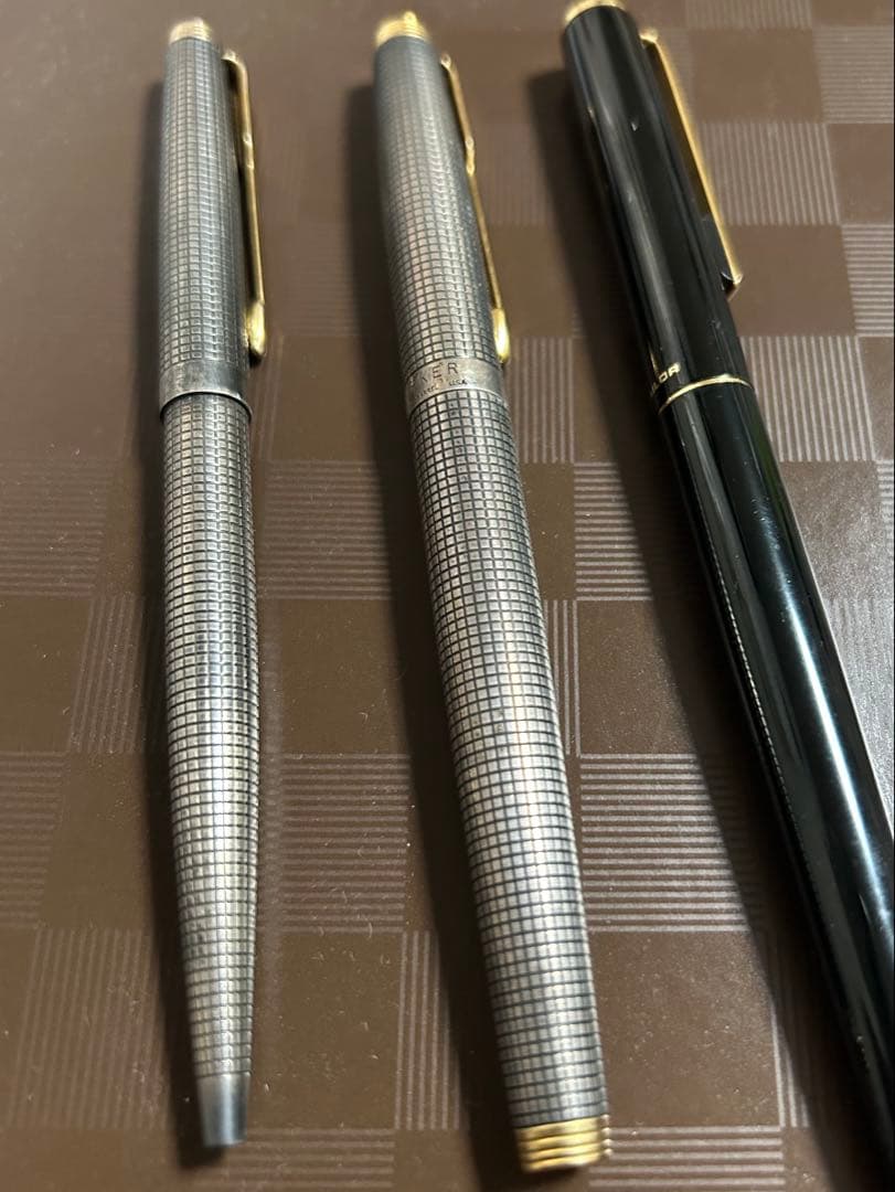 Vintage Parker 75 Cisele Fountain Pen Sterling Silver 14k Used Set of 3 | Suadpens