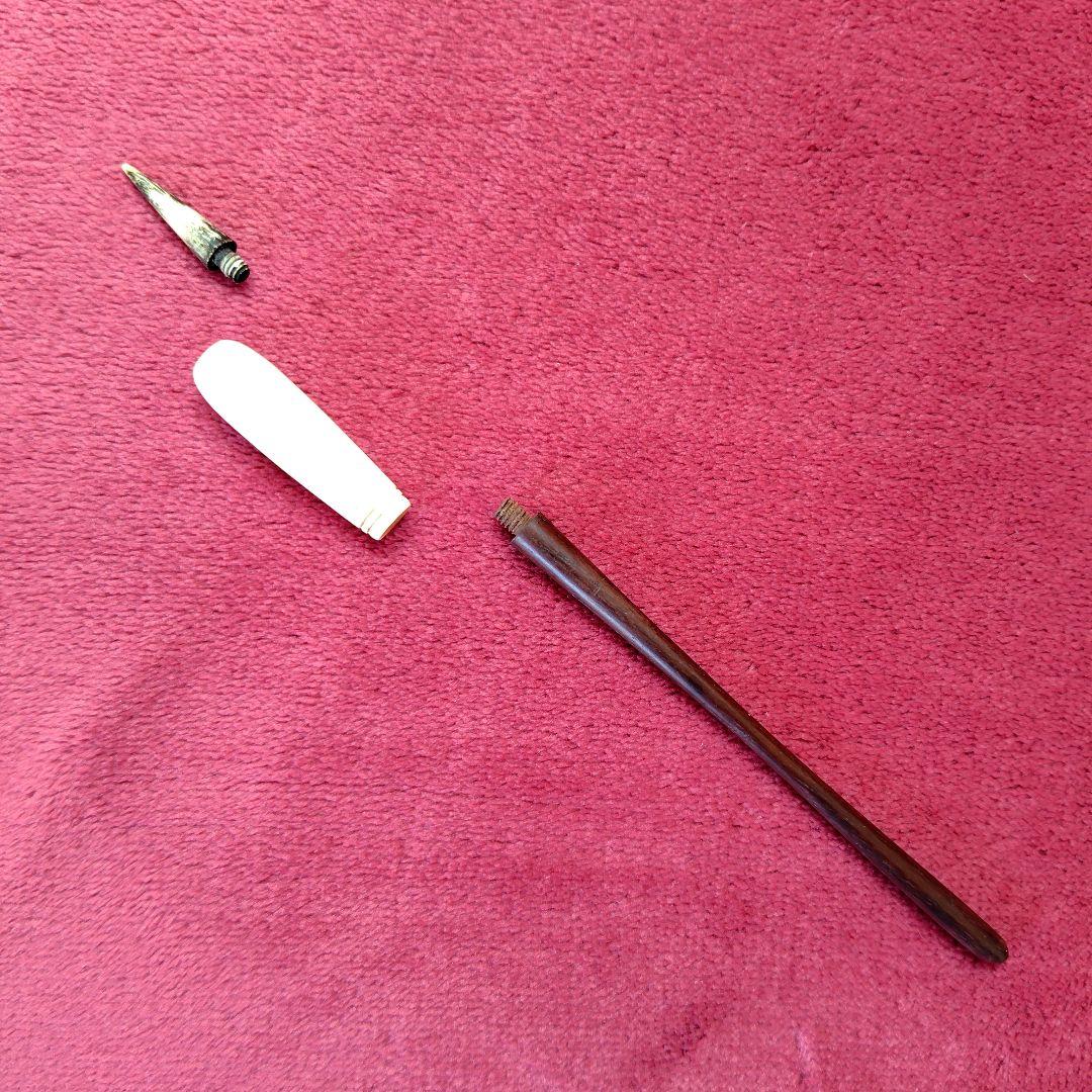 Vintage 2 Dip Pens Animal Bone Nib & White Handle Collectible Used | Suadpens