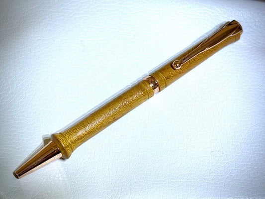 Natural Heather Keyaki Luxury Wooden Ballpoint Pen Copper Detail Used | Suadpens