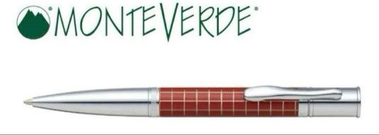 Monteverde Limited Out of Print Ballpoint Pen Burgundy Red Grid Gift | Suadpens