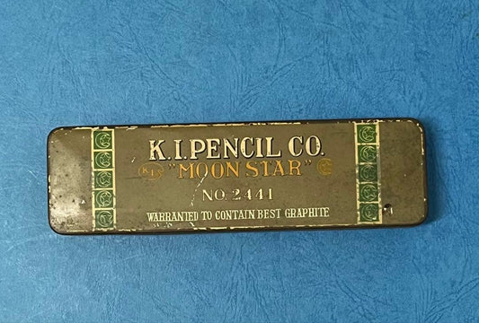 Vintage Tin Pencil Case with Pencil Set Info Card, Showa Retro, Used | Suadpens