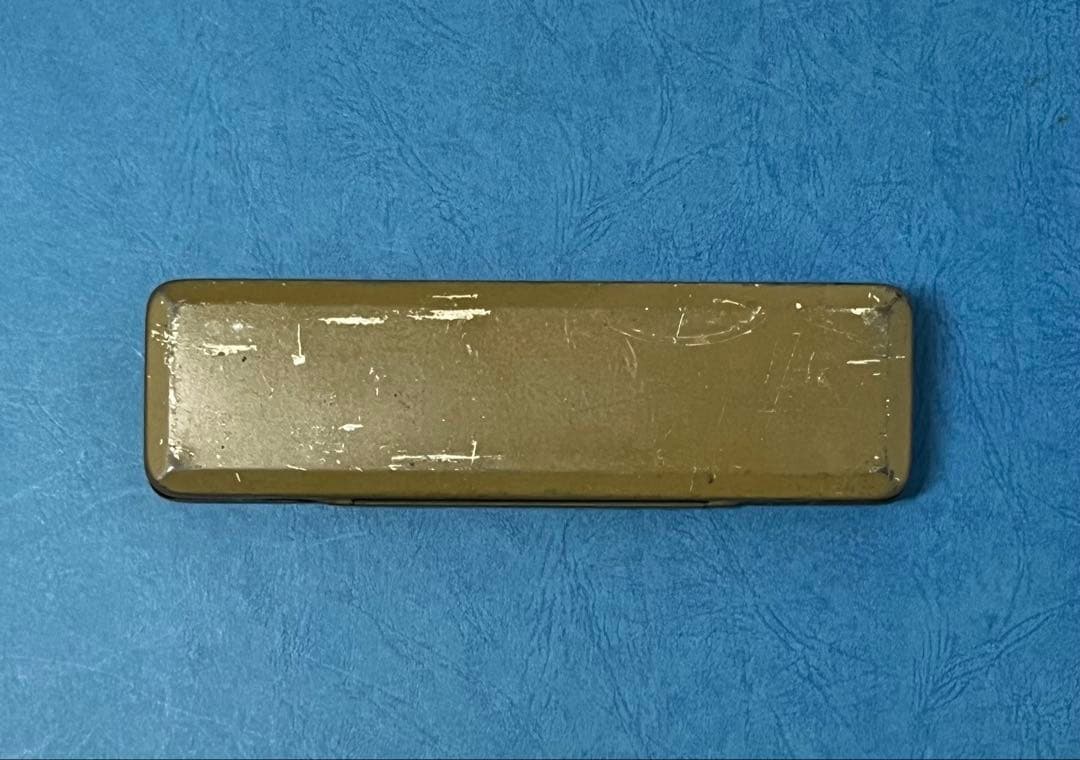 Vintage Tin Pencil Case with Pencil Set Info Card, Showa Retro, Used | Suadpens