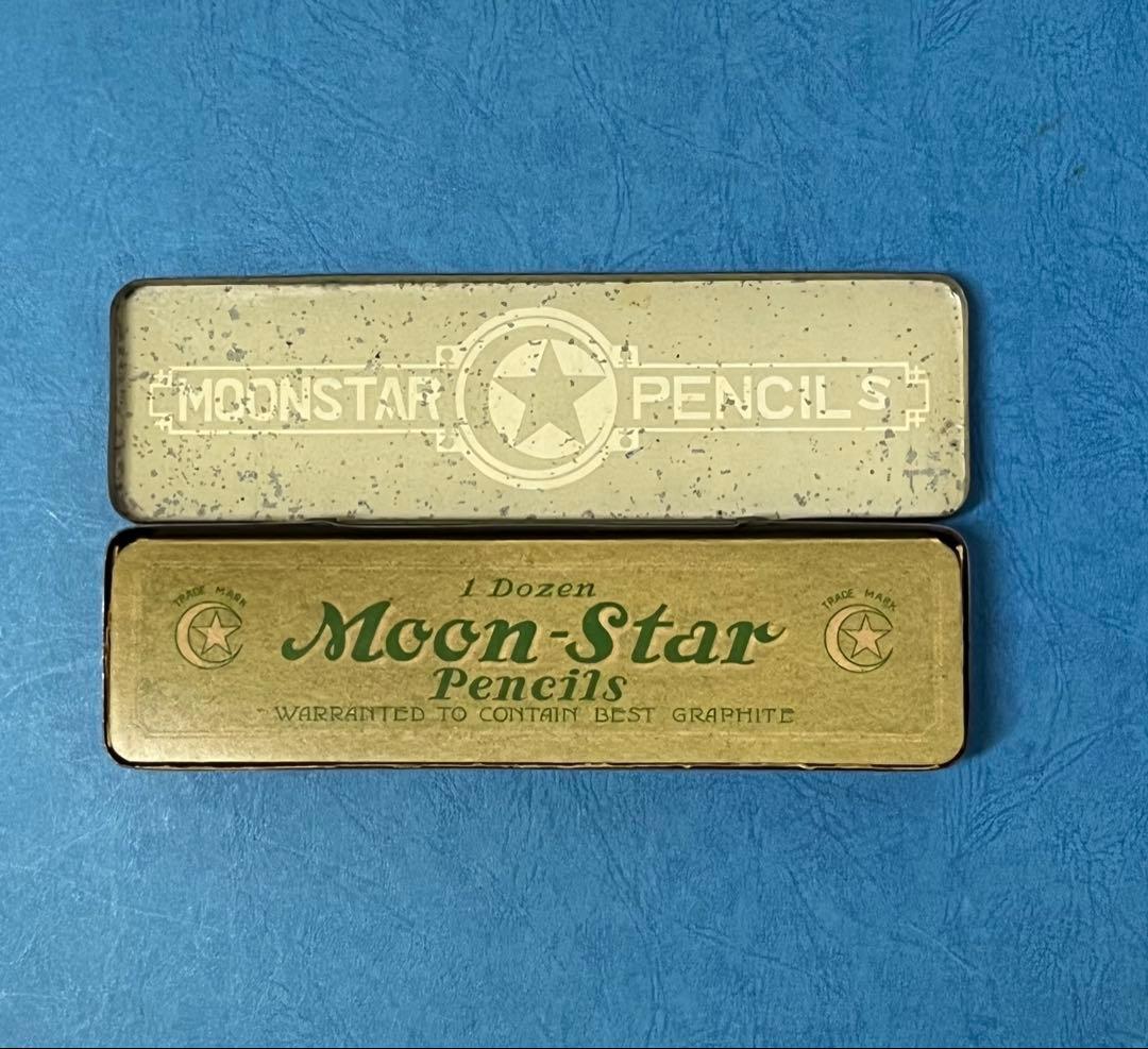 Vintage Tin Pencil Case with Pencil Set Info Card, Showa Retro, Used | Suadpens