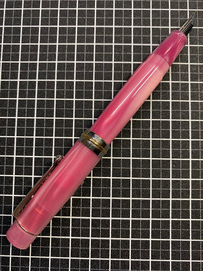 Delta Vintage Pink Fountain Pen F nib Includes box, ink, used | Suadpens