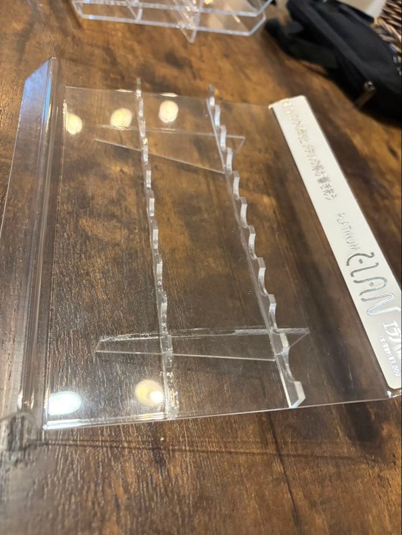 Platinum Acrylic Pen Stand 8.3" x 3.9" x 1.6" Retro Clear Office Desk Organizer | Suadpens