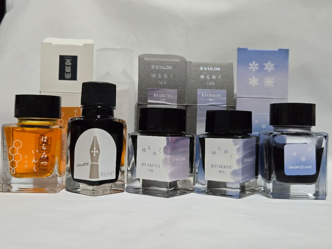 Shellac Ink Set – Honey, Color Bar, Shimmer, White Night, Aurora, Snow Freak | Suadpens