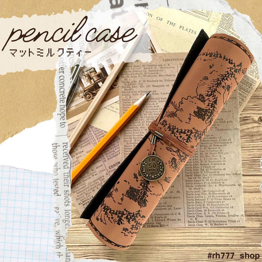 Antique Map Pen Case Pencil Pouch Makeup Bag Roll Type Vintage Stationery Gift | Suadpens