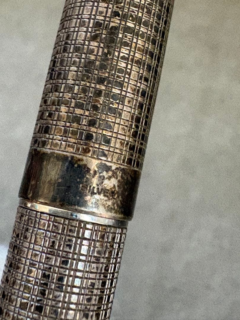 Platinum Sterling Silver Fountain Pen Textured Silver Fine Nib Used | Suadpens