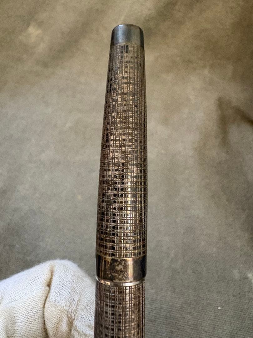 Platinum Sterling Silver Fountain Pen Textured Silver Fine Nib Used | Suadpens