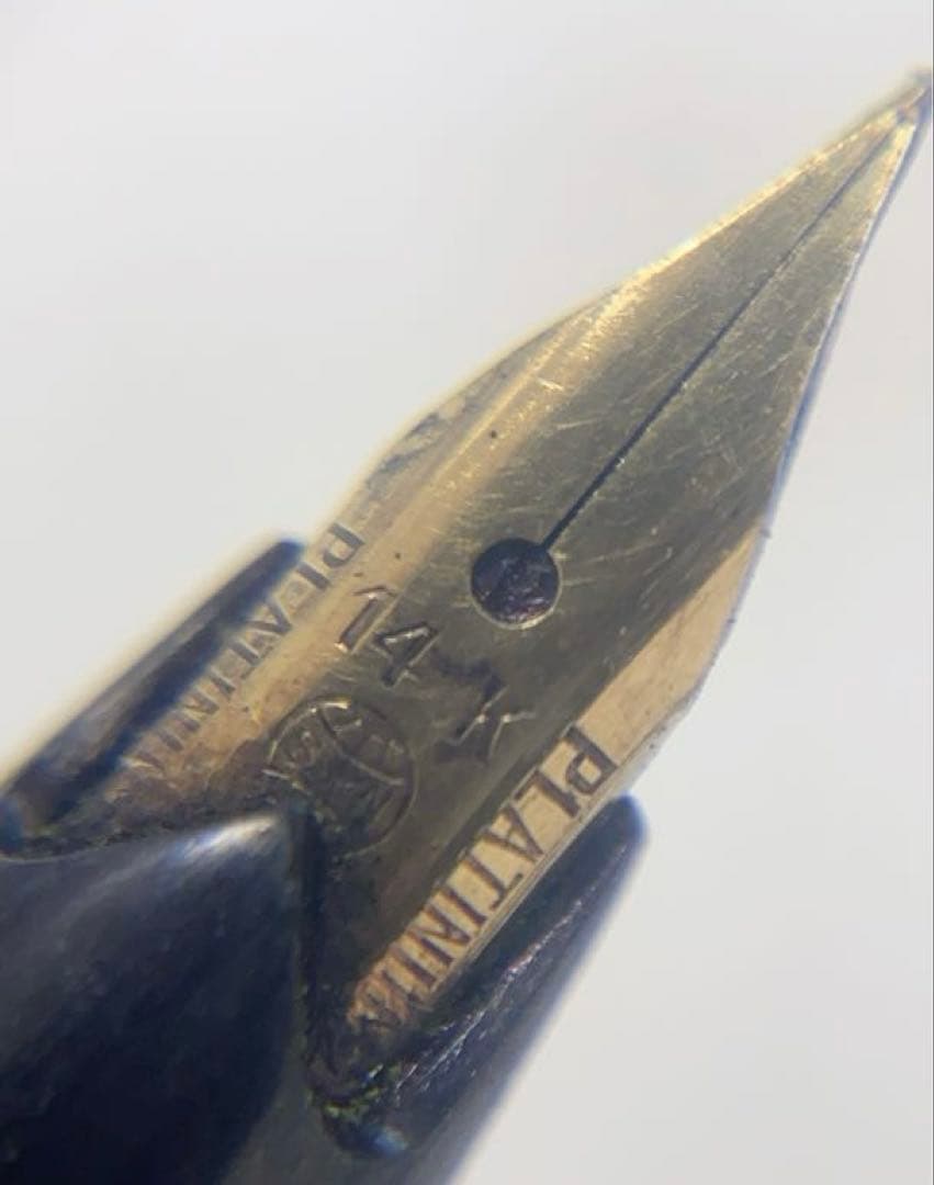 Sailor 14k Gold Engraved Fountain Pen PLATINUM Retro Used Thin Line | Suadpens