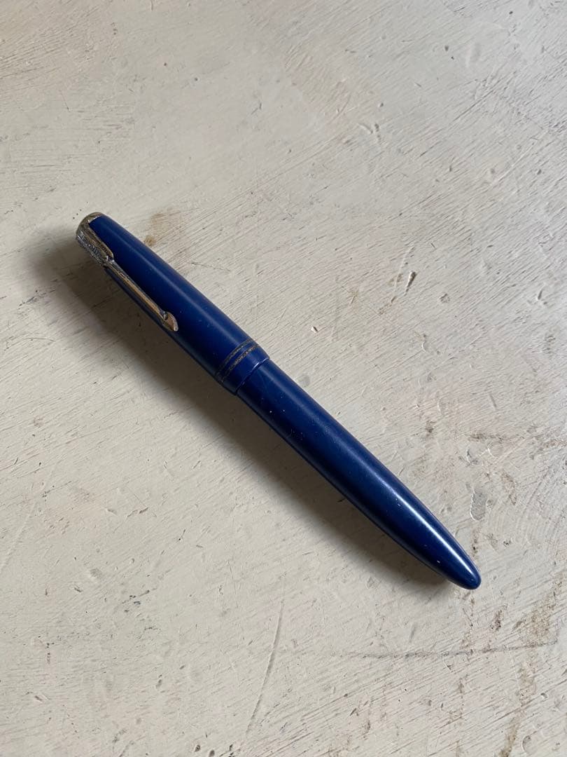 Showa Retro Navy Ballpoint Pen Stationery Classic Writing Tool, Used, 4.5 inches | Suadpens