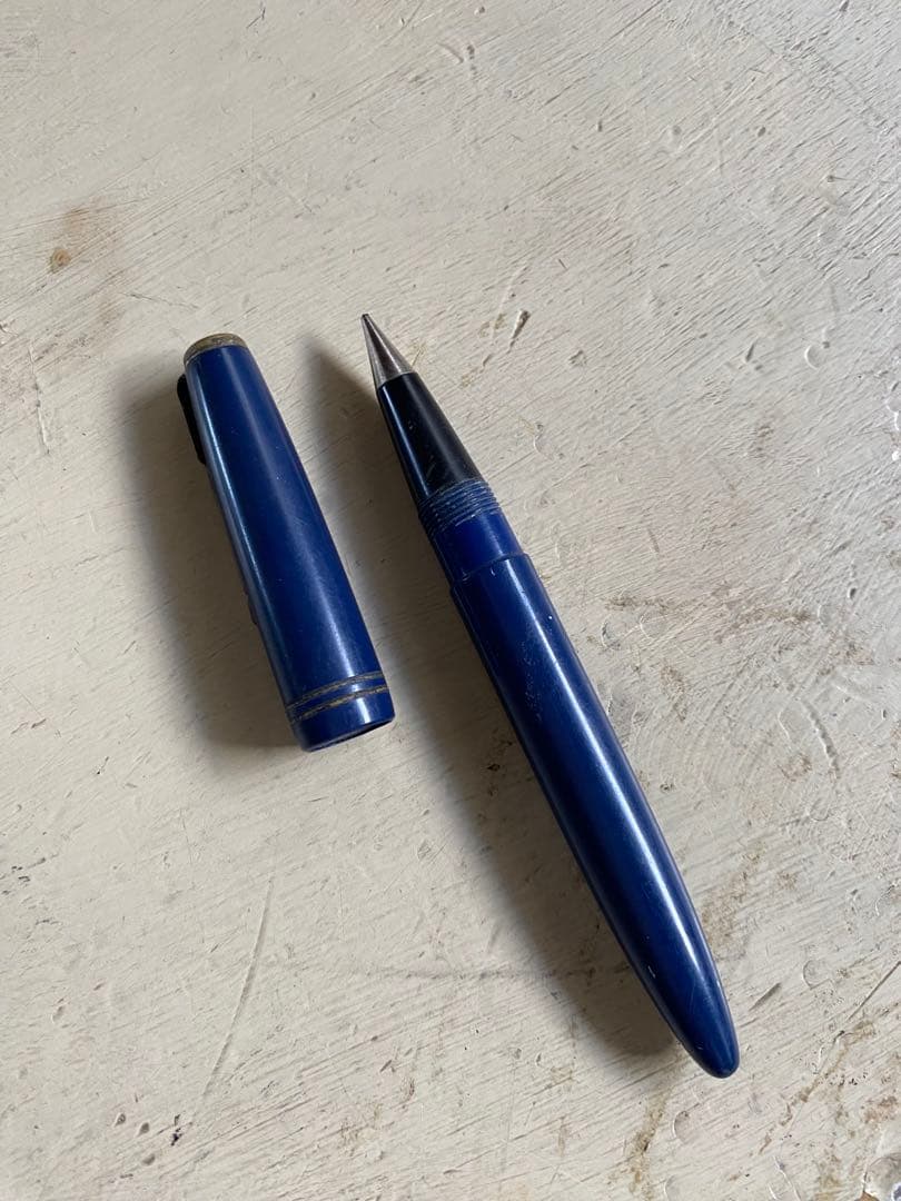 Showa Retro Navy Ballpoint Pen Stationery Classic Writing Tool, Used, 4.5 inches | Suadpens