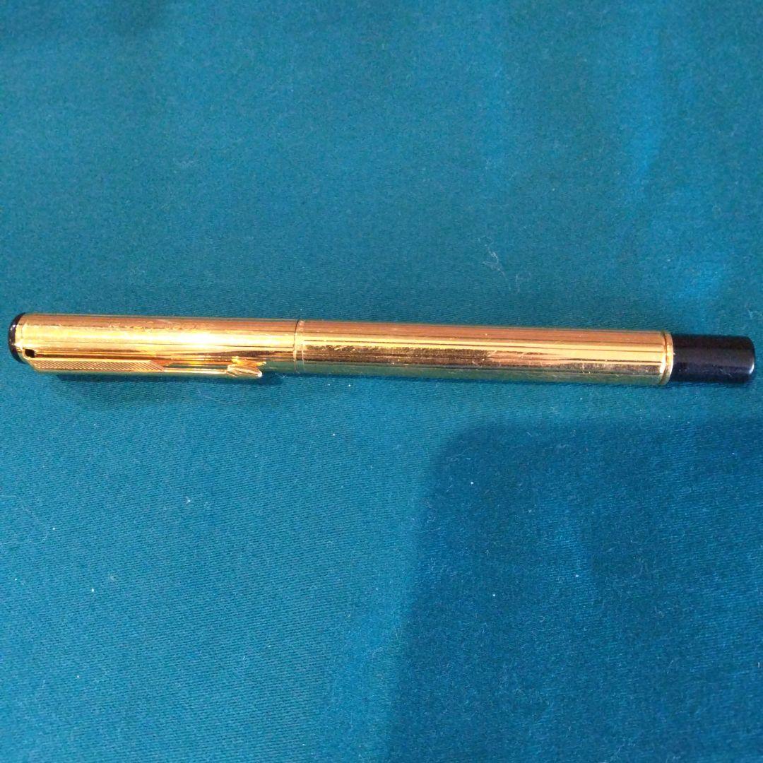 Parker DuoFoil Gold Ballpoint Pen 13.1cm Used Blue Ink Classic Retro | Suadpens