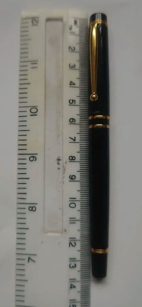 Retro Black Ballpoint Pen 14cm Gold Decor Elegant Used | Suadpens
