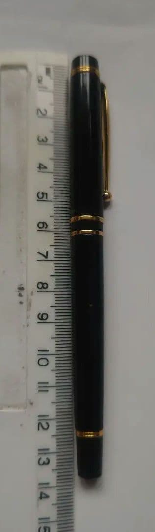 Retro Black Ballpoint Pen 14cm Gold Decor Elegant Used | Suadpens