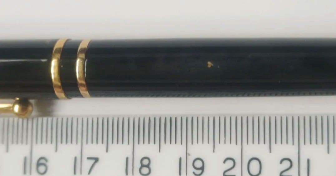 Retro Black Ballpoint Pen 14cm Gold Decor Elegant Used | Suadpens