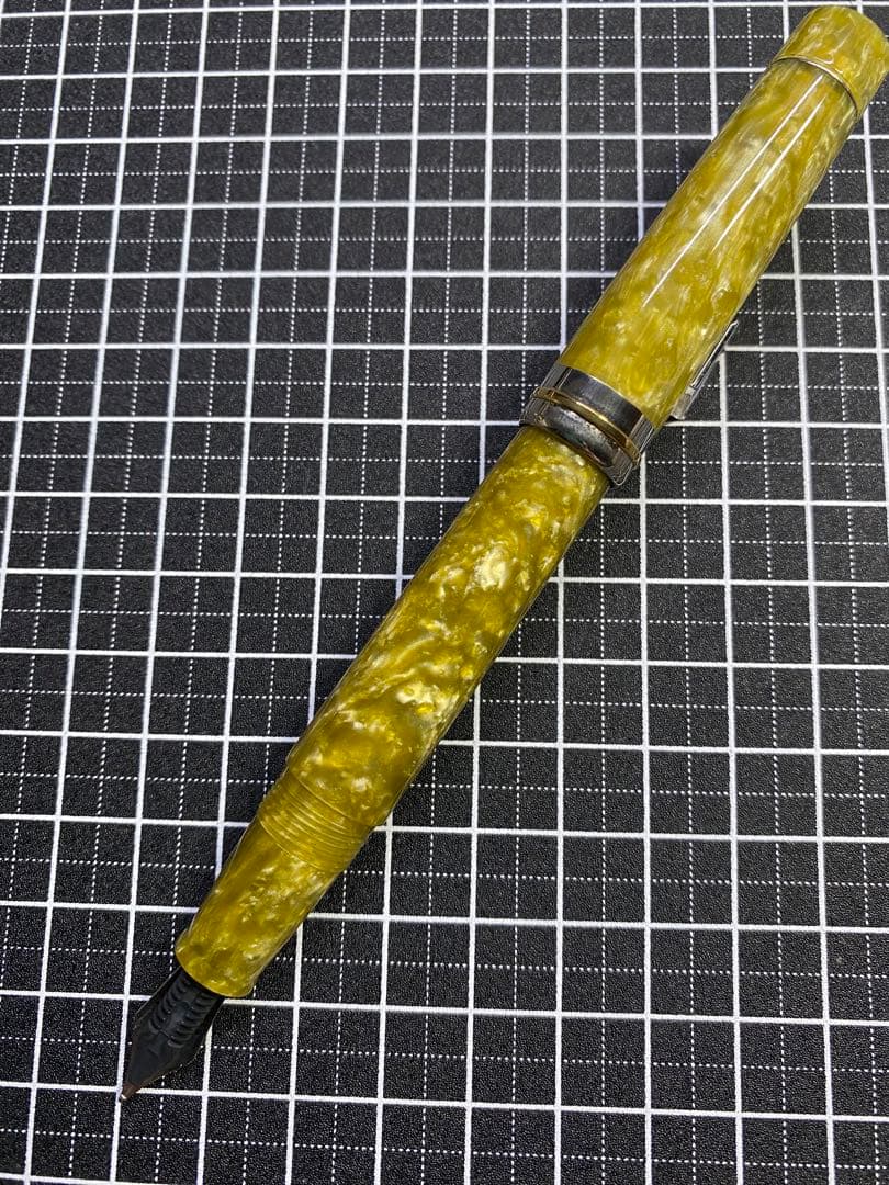 Delta Vintage Acid Green Fountain Pen F Nib, With Box & Ink, Used | Suadpens