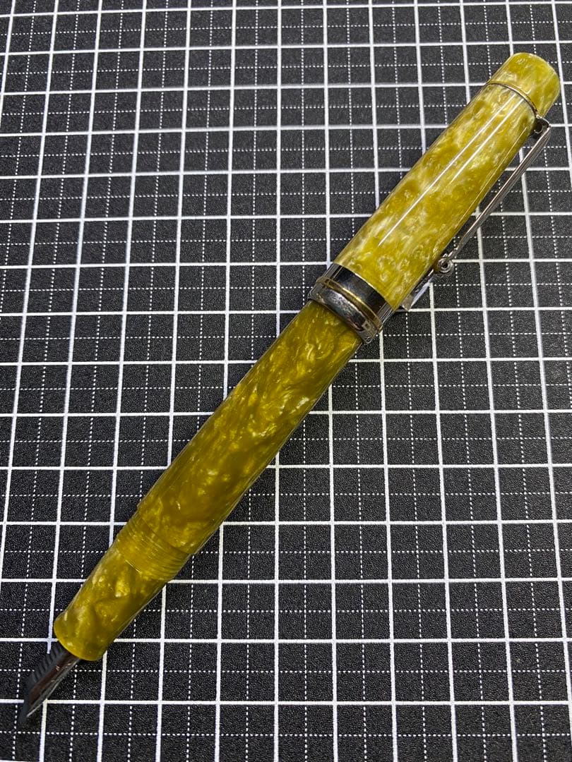 Delta Vintage Acid Green Fountain Pen F Nib, With Box & Ink, Used | Suadpens