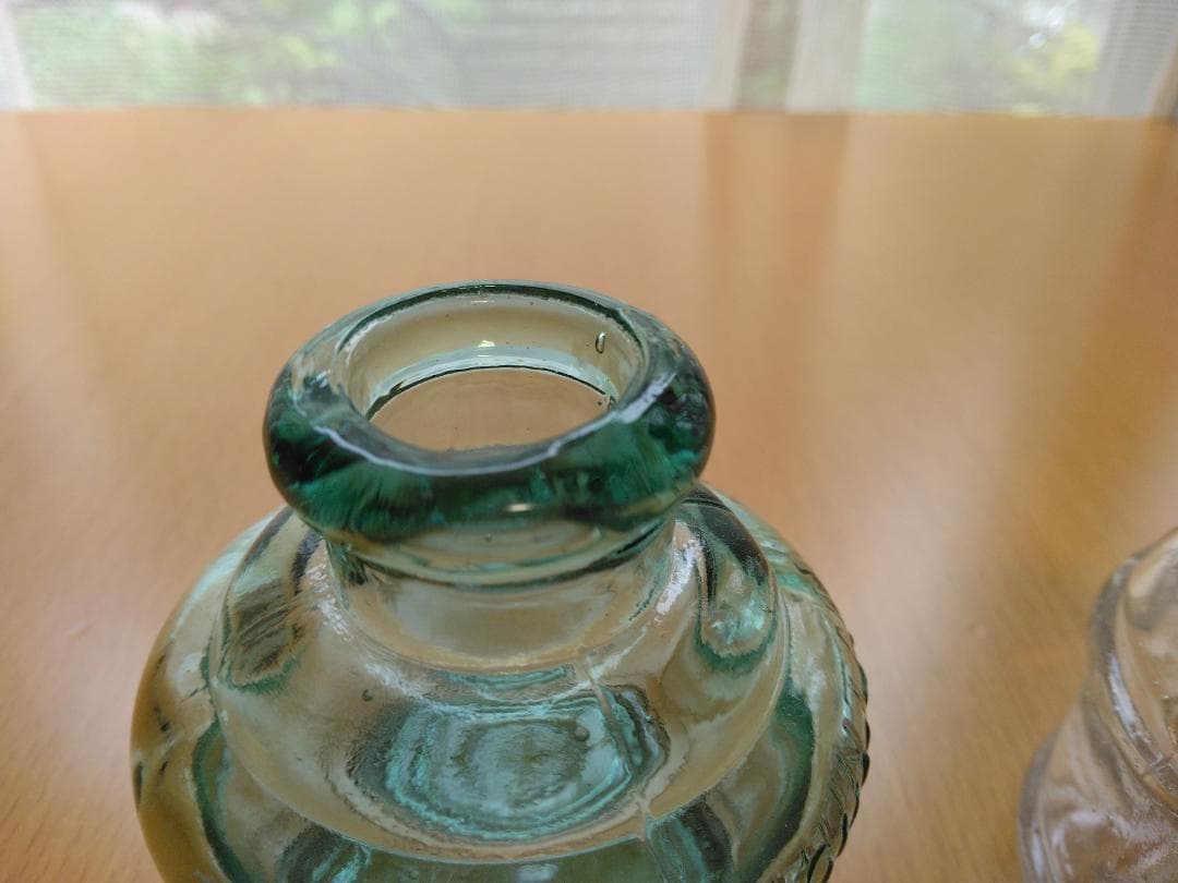 Showa Retro Ink Bottles Set of 3 Japanese Glass Antiqued Interior Decor Used | Suadpens