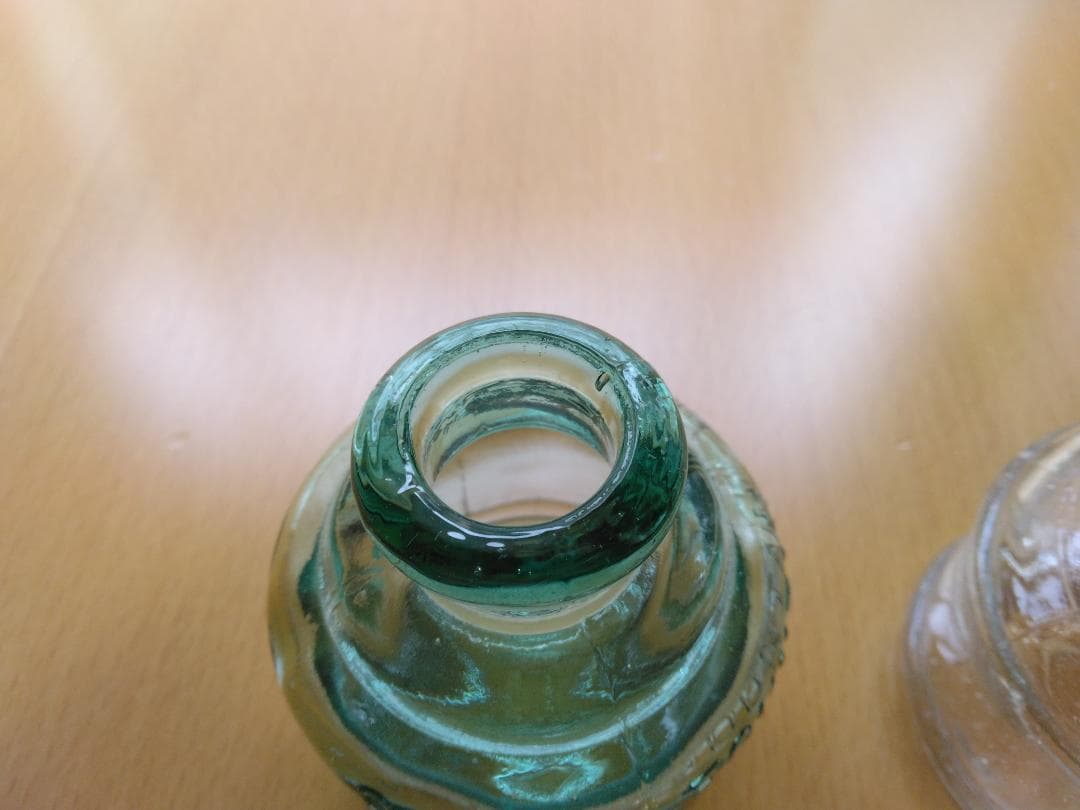 Showa Retro Ink Bottles Set of 3 Japanese Glass Antiqued Interior Decor Used | Suadpens