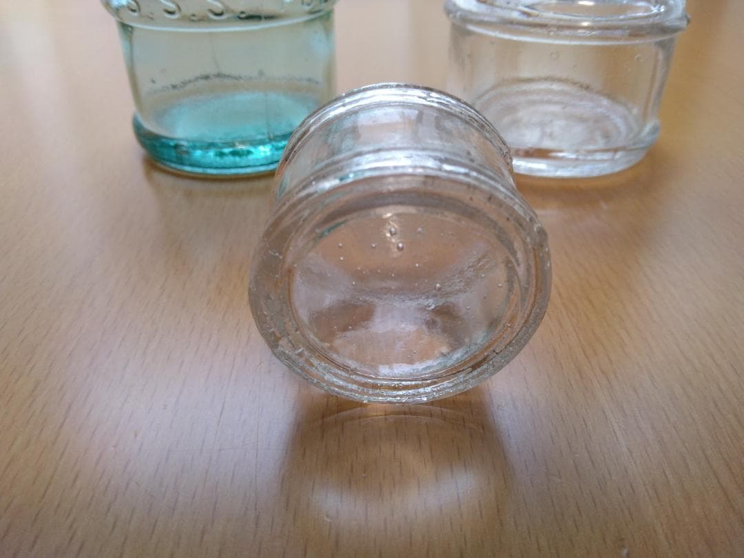 Showa Retro Ink Bottles Set of 3 Japanese Glass Antiqued Interior Decor Used | Suadpens